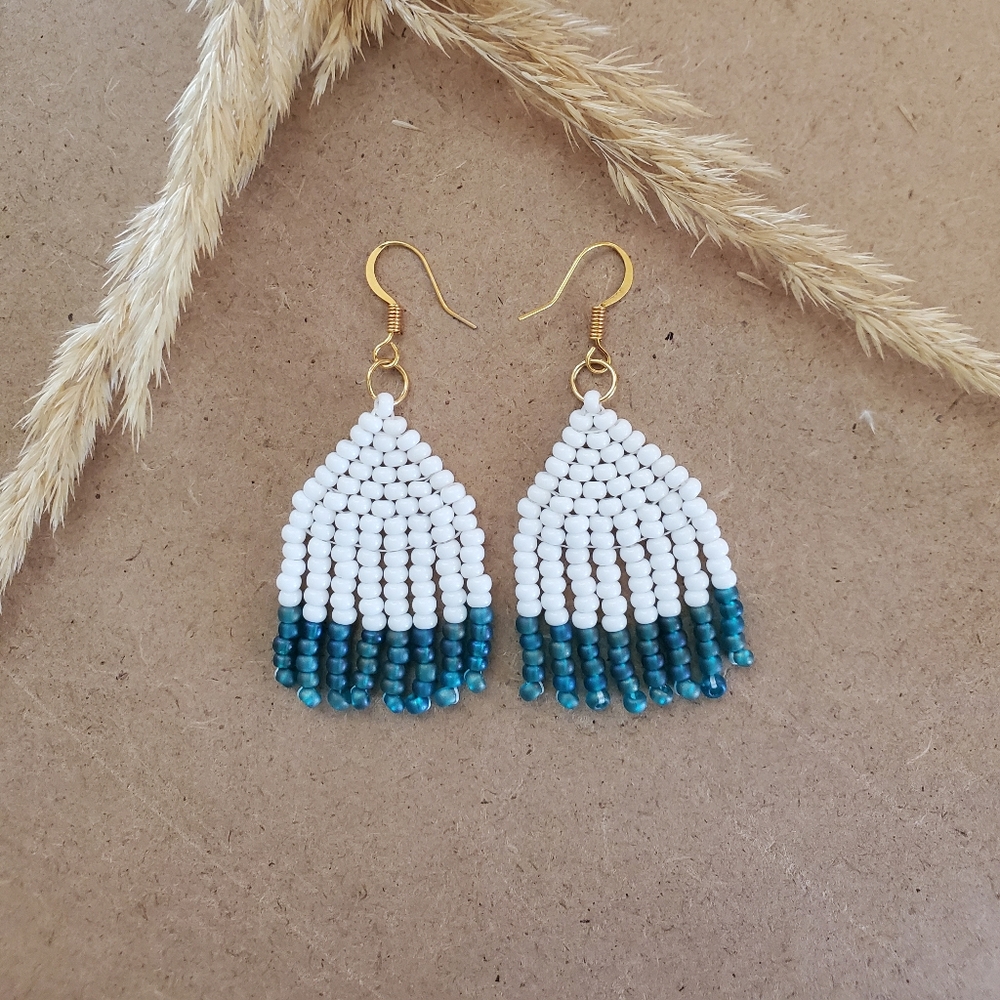 New handmade fringe beaded earrings